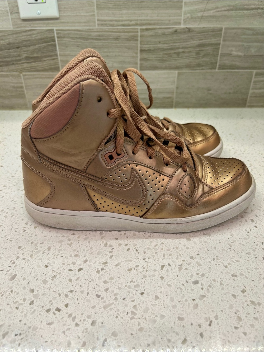 Nike Women's Son of Force Mid Bronze Gold Sneakers, Size 6.5